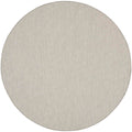 Nourison Courtyard Indoor/Outdoor Ivory/Silver 8' X Round Area Rug, Easy Cleaning, Non Shedding, Bed Room, Living Room, Dining R