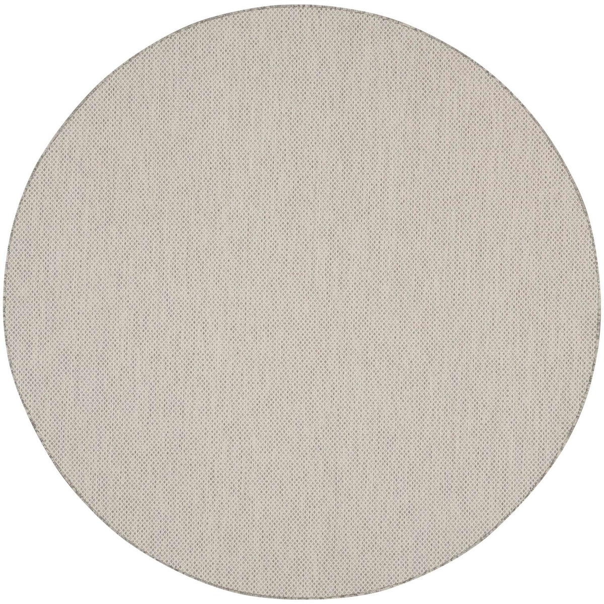 Nourison Courtyard Indoor/Outdoor Ivory/Silver 8' X Round Area Rug, Easy Cleaning, Non Shedding, Bed Room, Living Room, Dining R