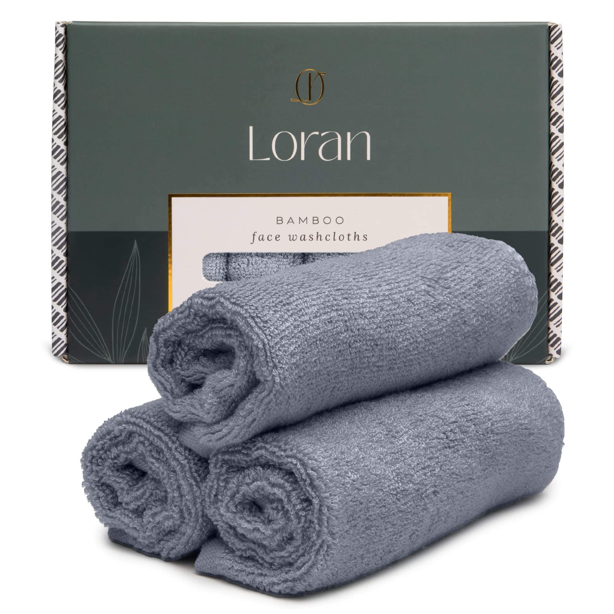 Silver Grey Washcloths Set of 6 Soft Facial Cloths 10    x 10    100% Viscose Derived from Bamboo Spa-Like Feel Silky Face Cloth