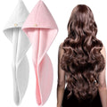 YFONG 2 Pack Large Microfiber Hair Towel Wrap for Women, Thicken Super Absorbent Quick Dry Hair Turban for Drying Curly Long Thi