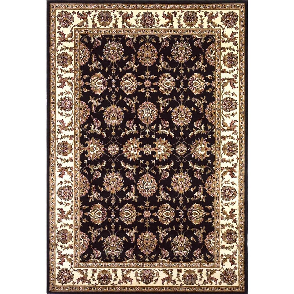 HomeRoots Decor 20-inch x 31-inch Polypropylene Black/Ivory Area Rug