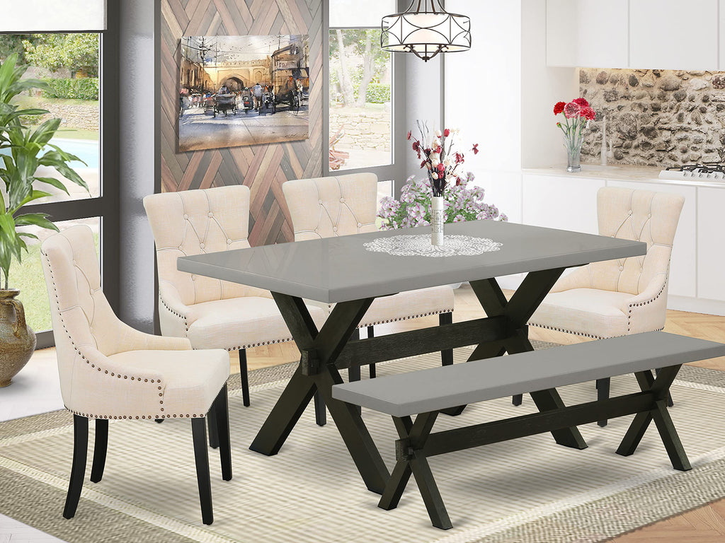 East West Furniture Kitchen Table Set, 36X60 Inch, X696Fr102-6