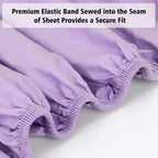 Lirex Fitted Sheet, Full Size 100% Cotton 300 Thread Count Soft Breathable Fitted Sheet, Light Purple