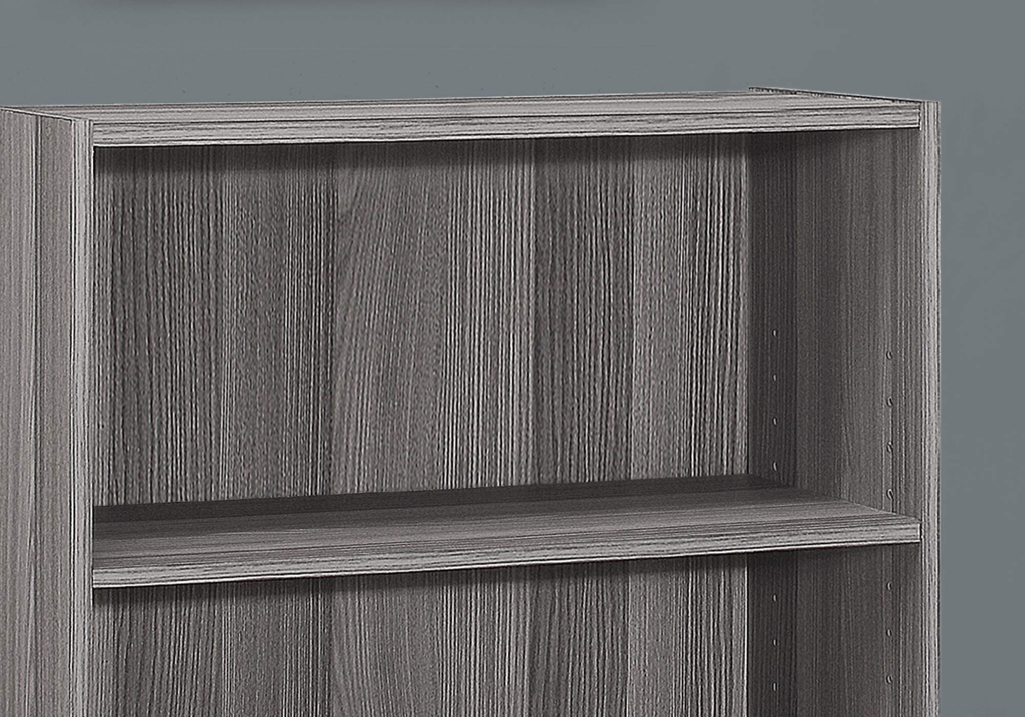 Monarch Specialties I BOOKCASE-36 H/Grey with 3 Shelves Bookcase - Thumbnail 3