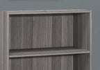 Monarch Specialties I BOOKCASE-36 H/Grey with 3 Shelves Bookcase, Gray