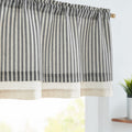 jinchan Linen Valance Curtain Striped Small Window Curtain Double Layer Light Filtering Modern Farmhouse Valance for Kitchen Liv