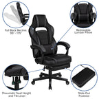 Flash Furniture Optis Black Gaming Desk With Cup Holder/Headphone Hook/Monitor Stand & Black Reclining Back/Arms Gaming Chair With Footrest