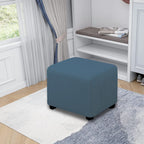Easy-Going Stretch Ottoman Cover Folding Storage Stool Furniture Protector Soft Rectangle Slipcover With Elastic Bottom (X-Small,Bluestone)