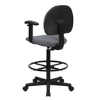 Flash Furniture Bruce Gray Fabric Drafting Chair with Adjustable Arms (Cylinders: 22.5''-27''H or 26''-30.5''H)