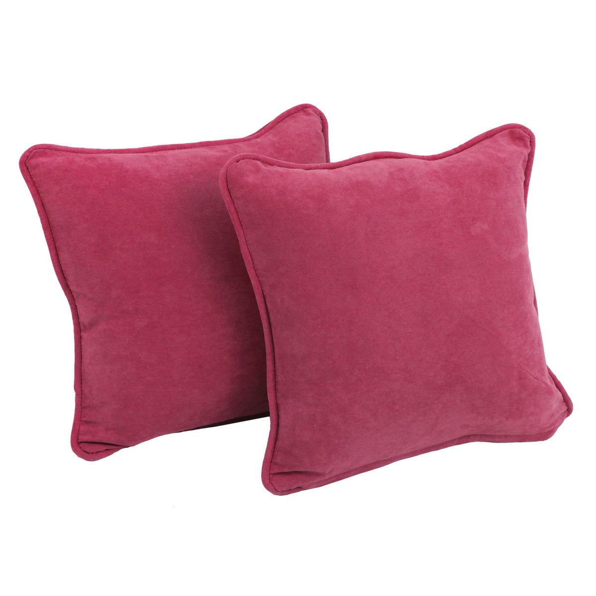 Blazing Needles Corded Microsuede Throw Pillow, 18&quot;, Berry Berry 2 Count