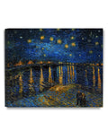 DECORARTS - Starry Night Over The Rhone by Vincent Van Gogh. Oil Painting Reproduction. Giclee Print on Canvas. Ready to Hang Wa