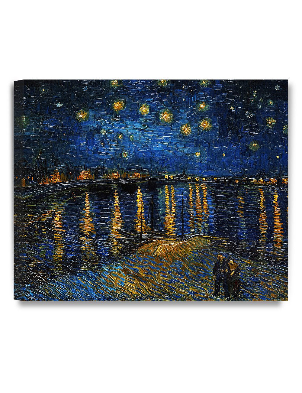 DECORARTS - Starry Night Over The Rhone by Vincent Van Gogh. Oil Painting Reproduction. Giclee Print on Canvas. Ready to Hang Wa