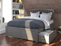 AFI Richmond Full Size Platform Bed with Footboard & Storage Drawers in Grey
