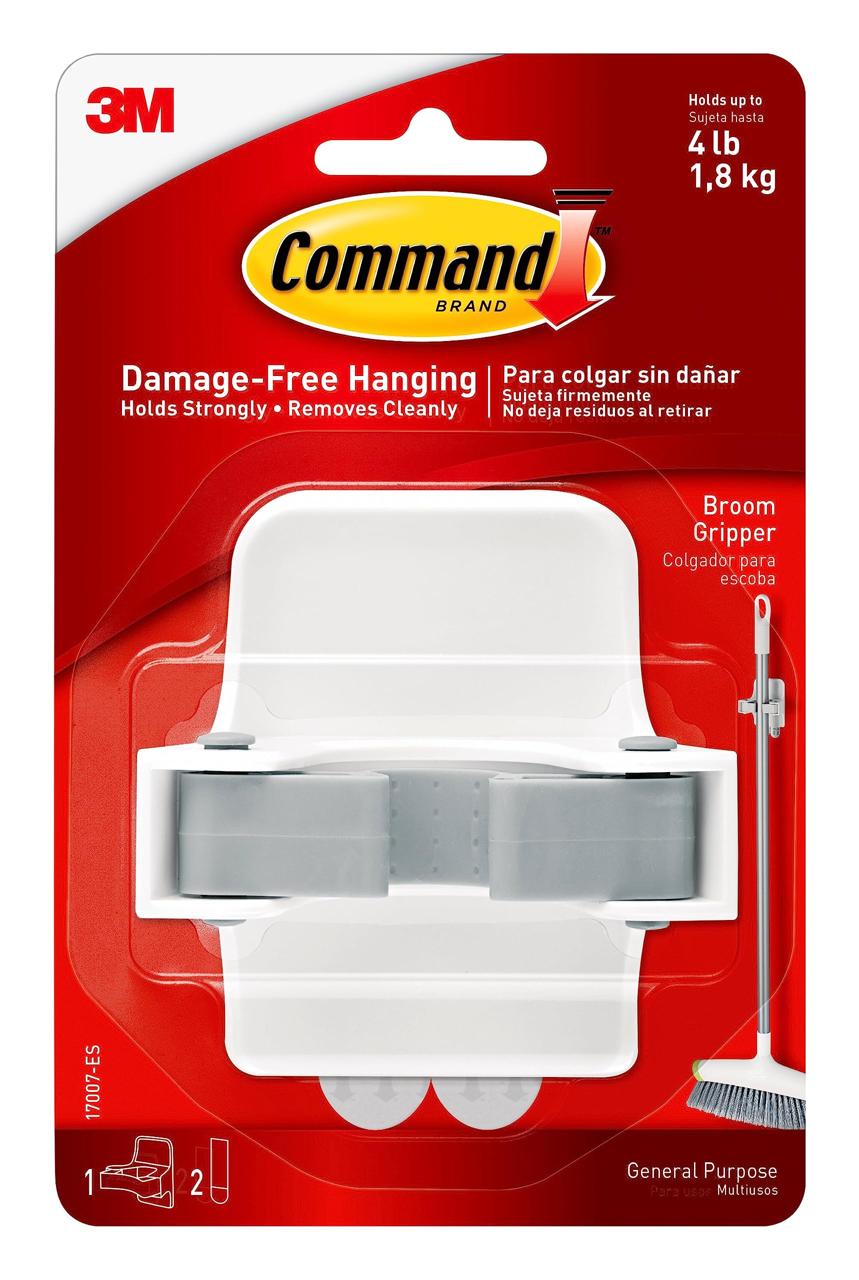 Command Broom Gripper,PK12