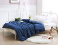 F.Y.Dreams Weighted Blanket Duvet Cover 60X80 Inches With 8 Ties,Zipper On Long Side/100% Cotton, Navy Blue/Just Duvet Cover