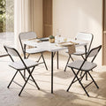Drogo Azura Foldable Dining Table Set Of 4 Chairs For Home | Waterproof Pp Tabletop With Metal Frame | Lightweight & Skidproof |