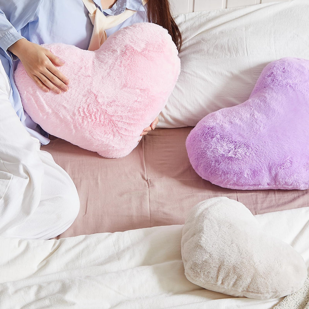 Easttree Heart Pillows, Dusty Pink Heart Shaped Pillows, Love Throw Pillows Back To School Gifts, Small Cute Fluffy Pillows, Wom
