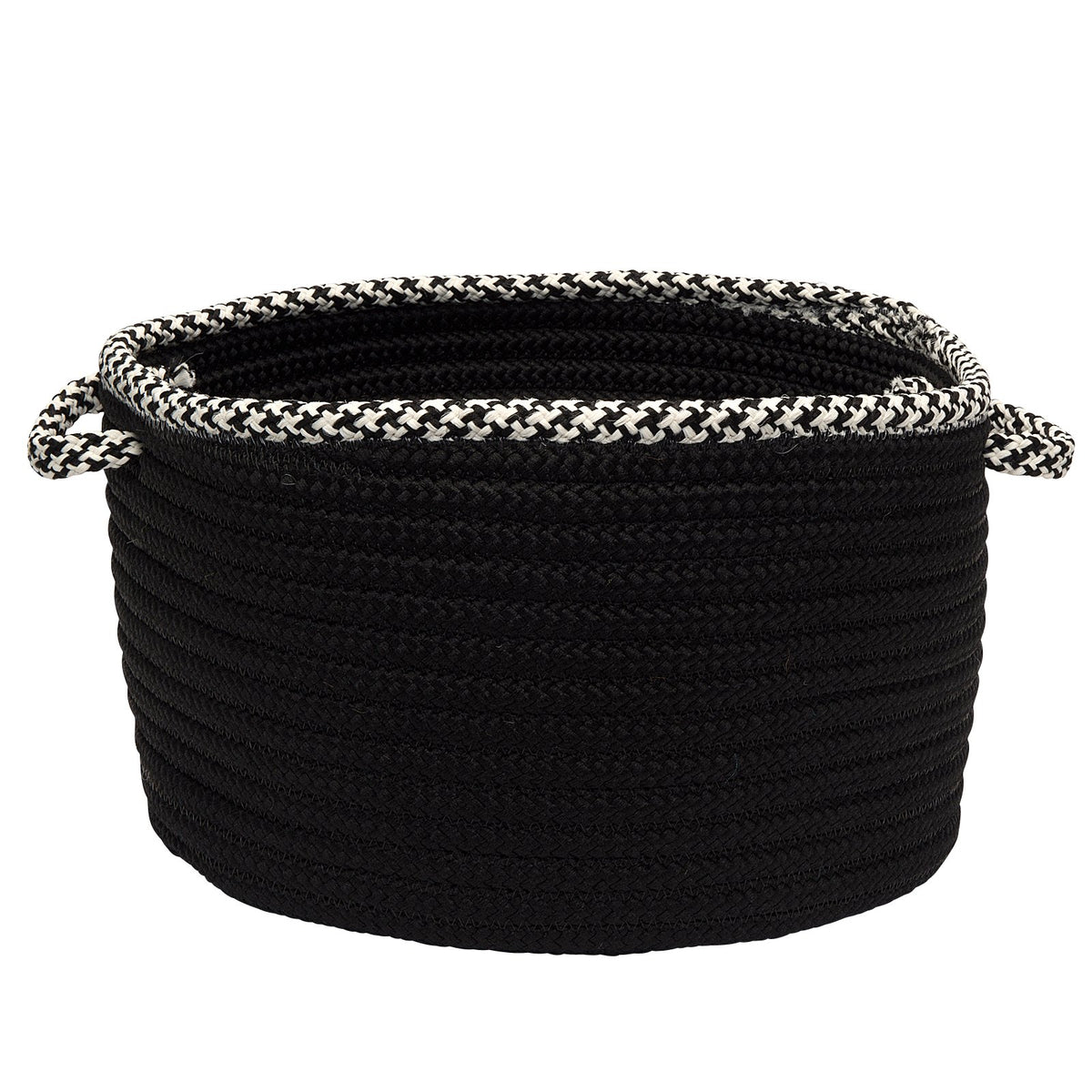 Colonial Mills Hounds Tooth Bright Edge Basket, 18 By 12-Inch, Black