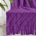 Inhand Valentine'S Day Gifts Throw Blanket Purple For Couch, Soft Living Room Home Decor Twin Size Knitted Blanket, Outdoor Ligh