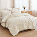 Andency California King Comforter Set Beige - 7 Pieces Bed In A Bag Cal King Beddding Comforter Sets, Tufted Lightweight Fluffy