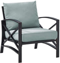Crosley Furniture Kaplan Outdoor Chair, Patio Chairs for Conversation, Porch, Deck, Balcony, Backyard, Oiled Bronze with Mist Cushions