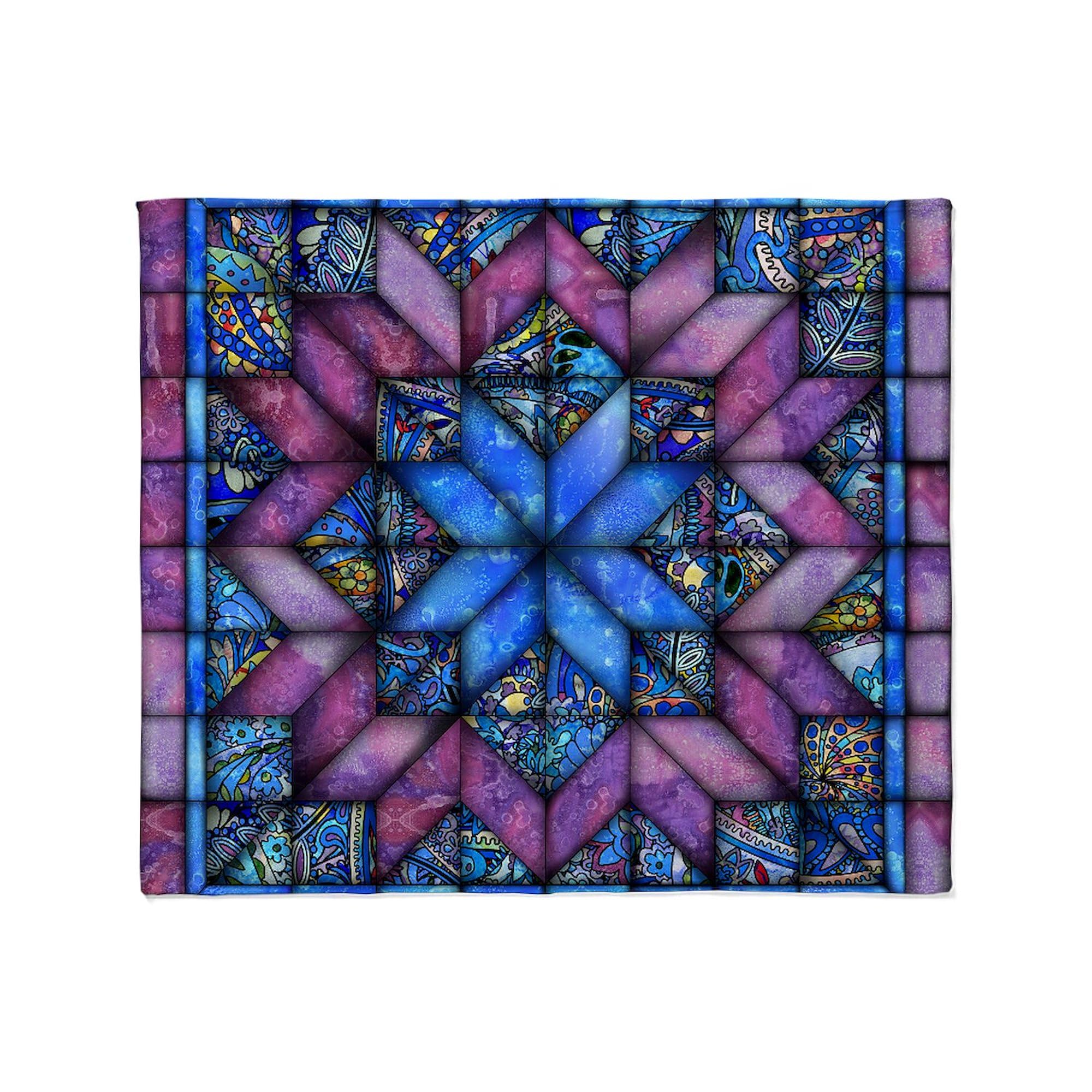 Cafepress Purple Quilt Throw Blanket Super Soft Fleece Plush Throw Blanket, 60 'X50 '