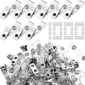 Seajan 1000 Pcs Metal Badge Clips Bulk Double Hole Name Tag Clips With Clear Pvc Straps Alligator Id Strap Clips For Id Cards Ho