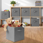 Casafield Set Of 6 Collapsible Fabric Cube Storage Bins, Gray - 11'' Foldable Cloth Baskets For Shelves, Cubby Organizers & More