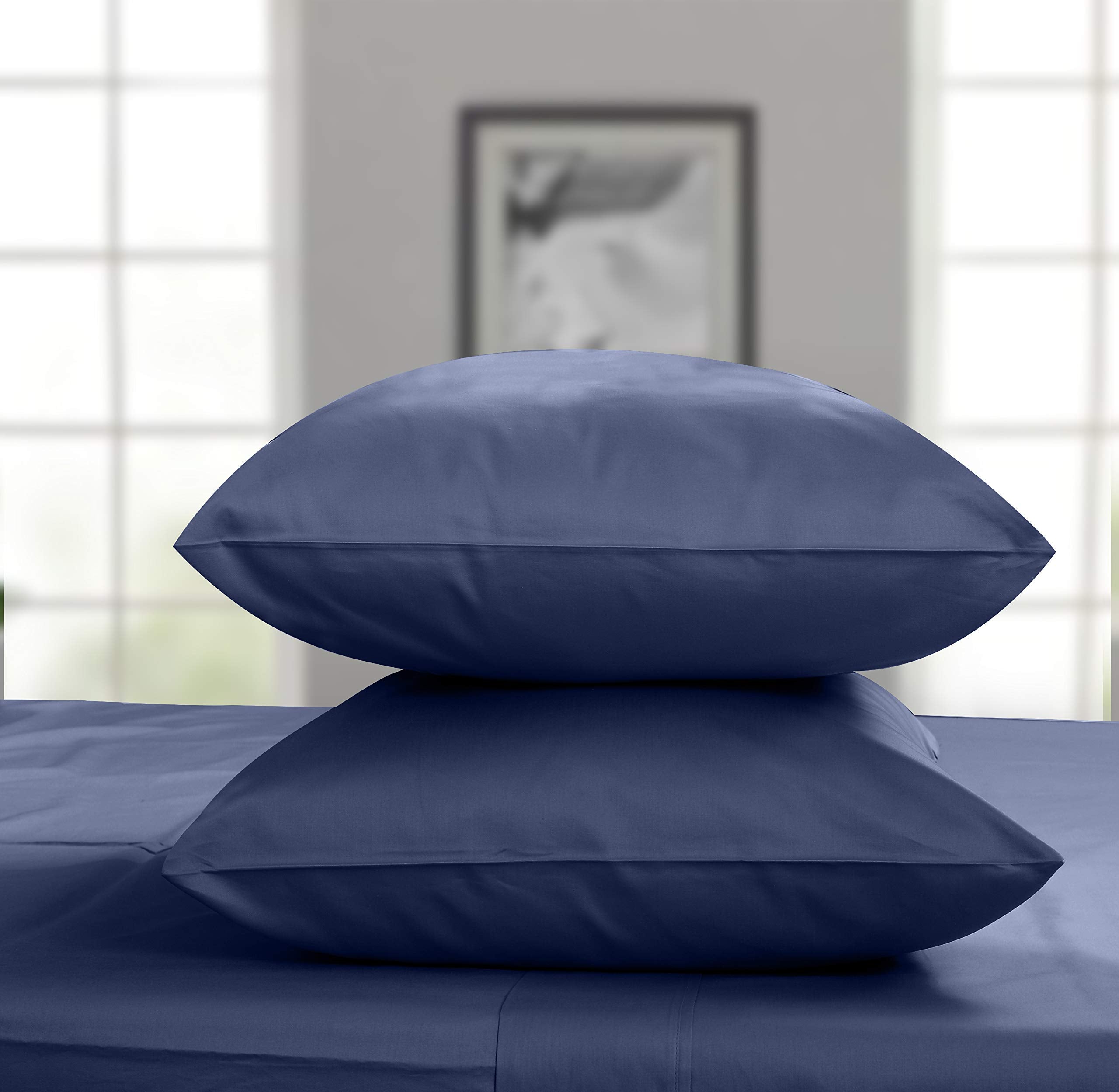 Threadmill King Size Pillow Cases 2 Piece Set | 1200 Thread Count 100% Supima Cotton Pillow Covers, Luxury Smooth Solid Sateen |