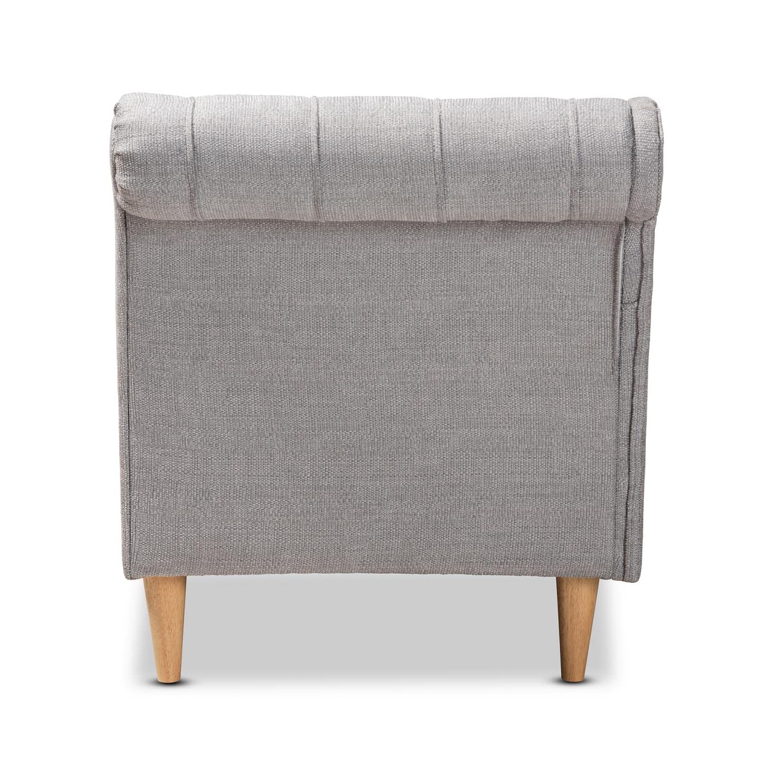 Baxton Studio Emeline Modern and Contemporary Grey Fabric Upholstered Oak Finished Chaise Lounge