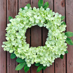 Cherica 20 Pcs Green Hydrangea Artificial Flowers Bulk, Faux Hydrangea Flowers Heads, Artificial Fake Silk Hydrangea Flowers Wit