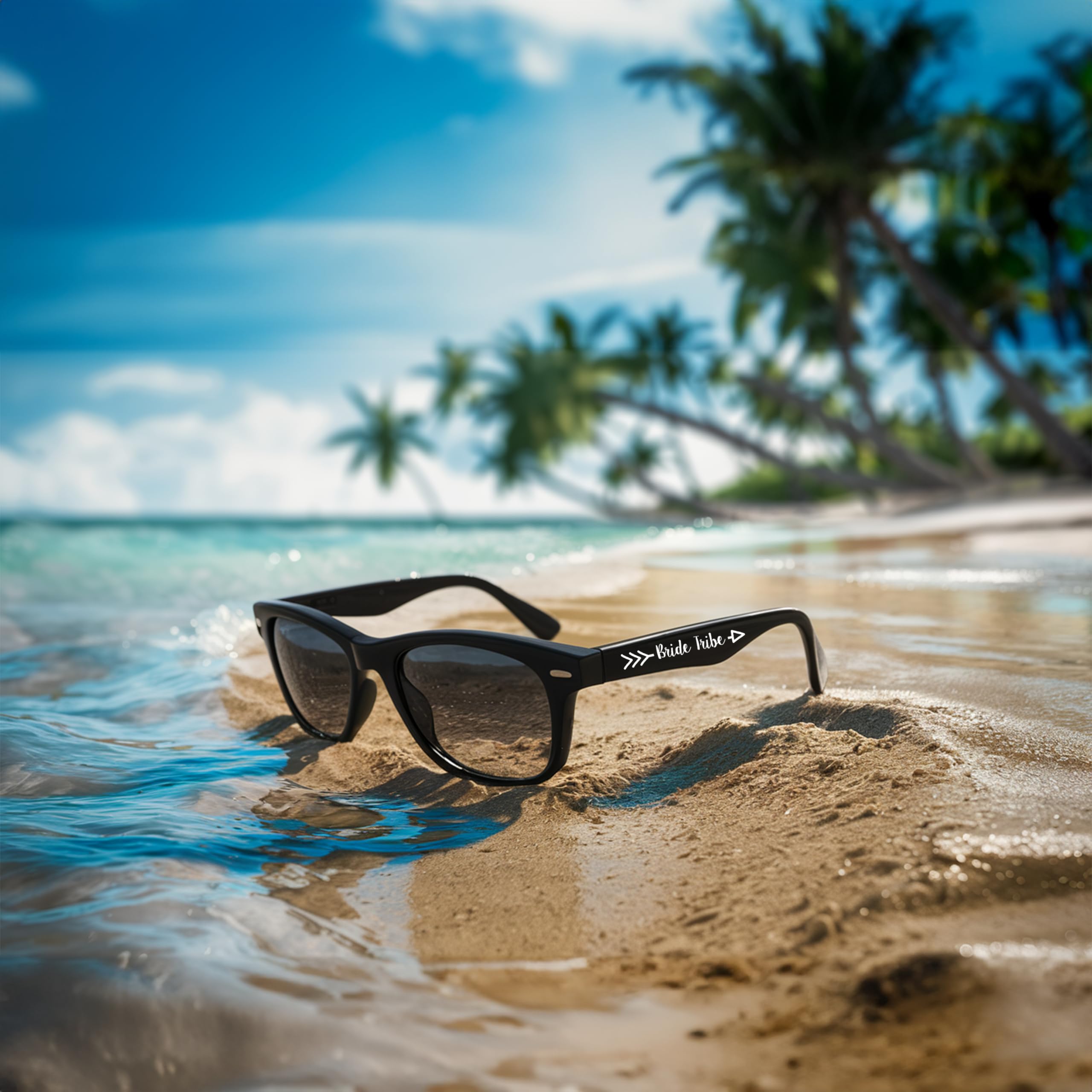 Bachelorette Party Sunglasses And Hair Tie Set Of 12 - Bride & Bride Tribe, Bridesmaid Proposal Gift. Bridal Party Favors Bulk