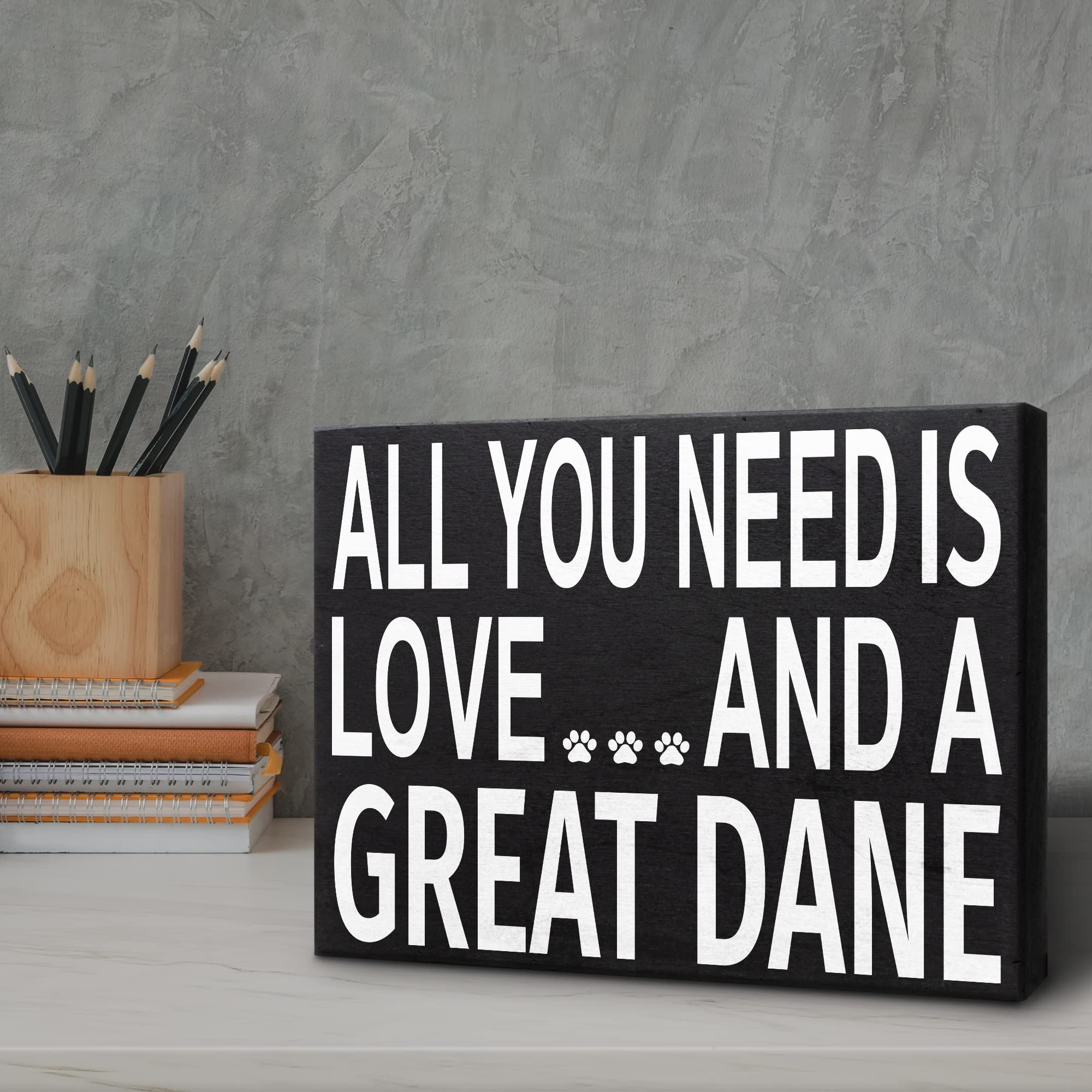 Jennygems Great Dane Gifts, All You Need Is Love And A Great Dane Wooden Sign, Wall Hanging And Shelf Decor, Made In Usa