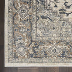 HomeRoots 521918 7 x 10 ft. Gray & Ivory Floral Power Loom Rectangle Area Rug