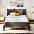 LIKIMIO Full XL Bed Frame, Storage Headboard with Charging Station, Solid and Stable, Noise Free, No Box Spring Needed, Easy Ass