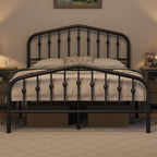 Yaheetech Full Bed Frames Metal Platform Bed With Victorian Style Wrought Iron Headboard And Footboard/Easy Assembly/No Box Spring Needed/Antique Gold Full Bed