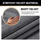 4 Pieces Sofa Covers Stretch Velvet Couch Covers For 3 Cushion Sofa Slipcovers Soft Sofa Slip Covers Furniture Covers With 3 Individual Seat Cushion Covers, Machine Washable (X-Large, Grey)