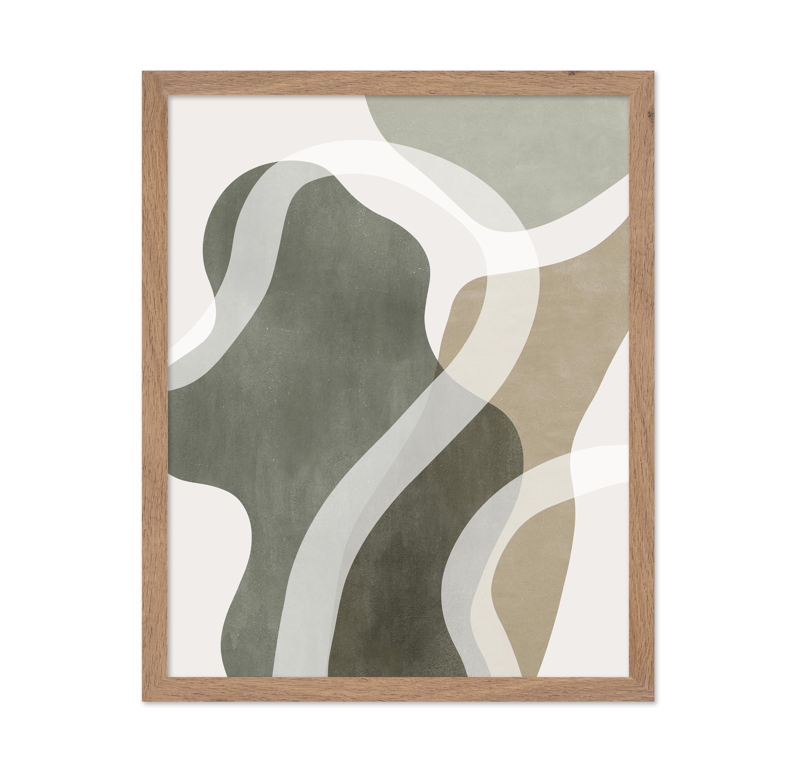 Poster Master Vintage Minimalist Poster - Retro Abstract Print - Green Shapes, Simple, Beautiful, Aesthetic - Gift for Artist, F