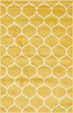 Unique Loom Trellis Frieze Collection Area Rug - Rounded (4' 1'' x 6' 1'', Yellow/ Ivory)