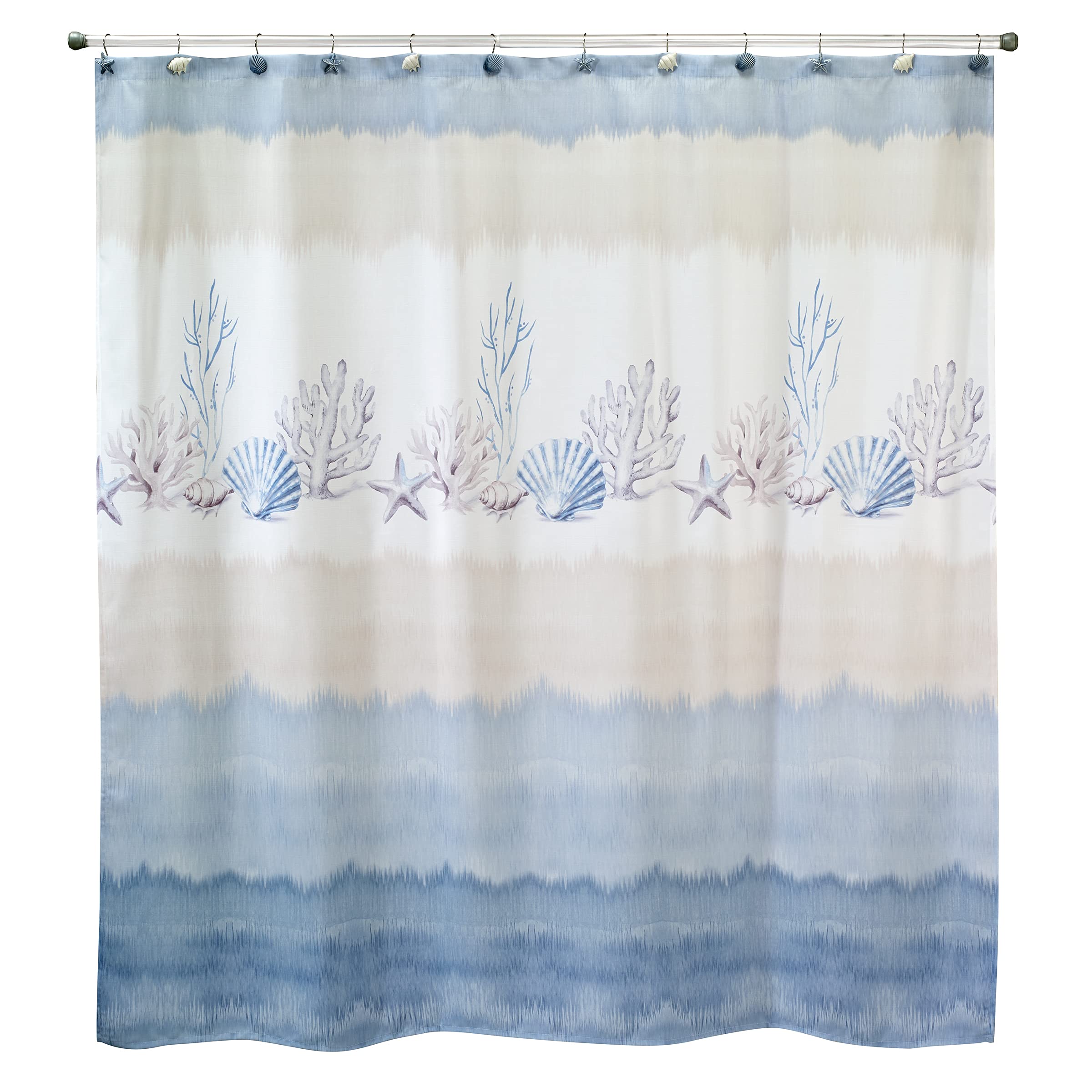 Avanti Linens - Fabric Shower Curtain, Coastal Bathroom Decor (Abstract Coastal Collection, 72')