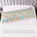 Elegant Comfort Ultra Soft 1-Piece Set Floral Print Pillowcases - 1500 Premium Hotel Quality Microfiber, Soft And Smooth Hidden Zipper Closure 1-Piece Pillow Covers - Body Pillowcase, Magnolia