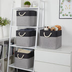 Temary 12 Inch Cube Storage Baskets 4 Pack Fabric Storage Bin For Clothes, Large Baskets With Handles, Basket For Organizing Tow