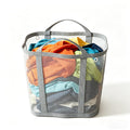 WallMounted Foldable Laundry Basket, 41L Collapsible Mesh Laundry Hamper with Handles, Hanging Storage Bag for Bathroom, Dorm, 