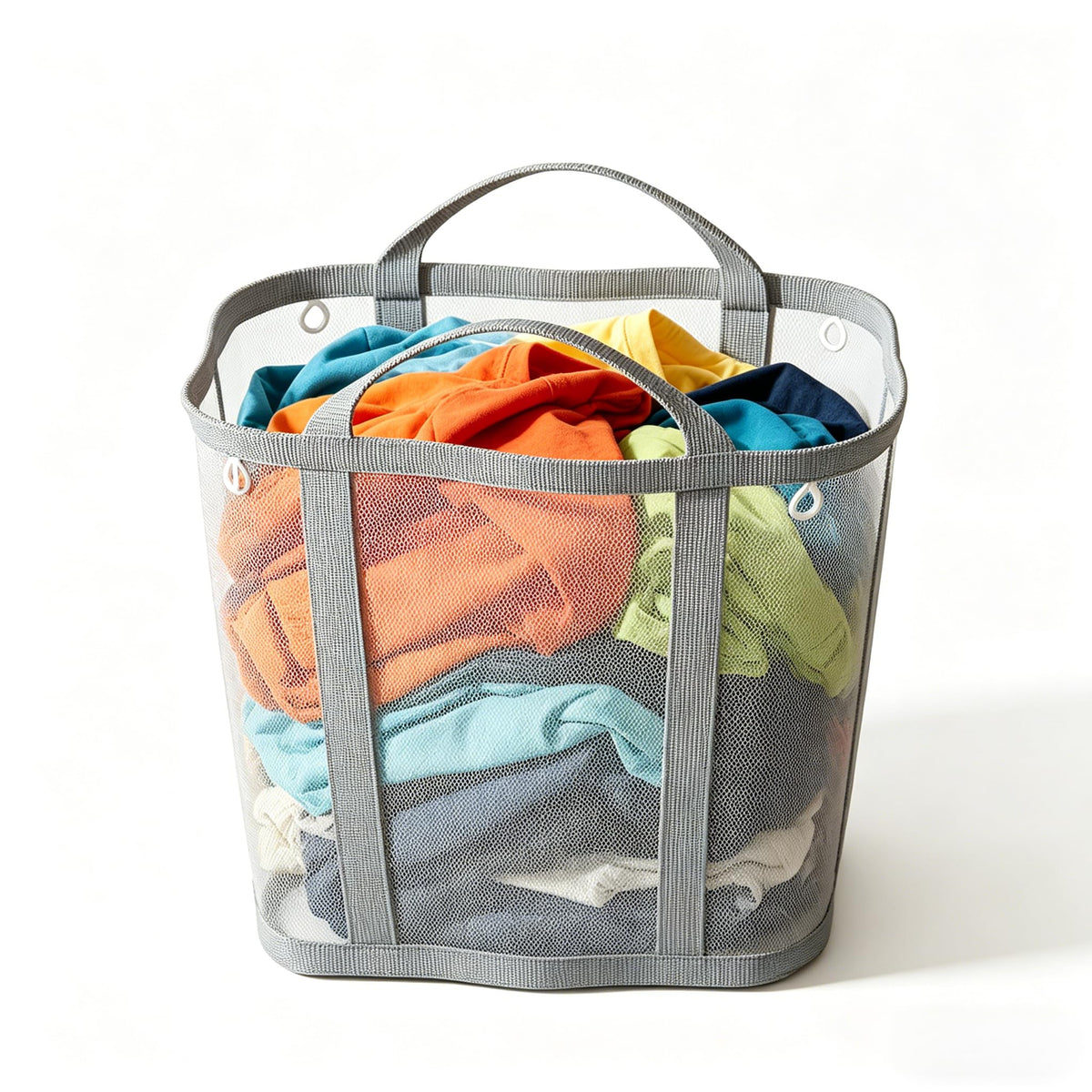 WallMounted Foldable Laundry Basket, 41L Collapsible Mesh Laundry Hamper with Handles, Hanging Storage Bag for Bathroom, Dorm, 