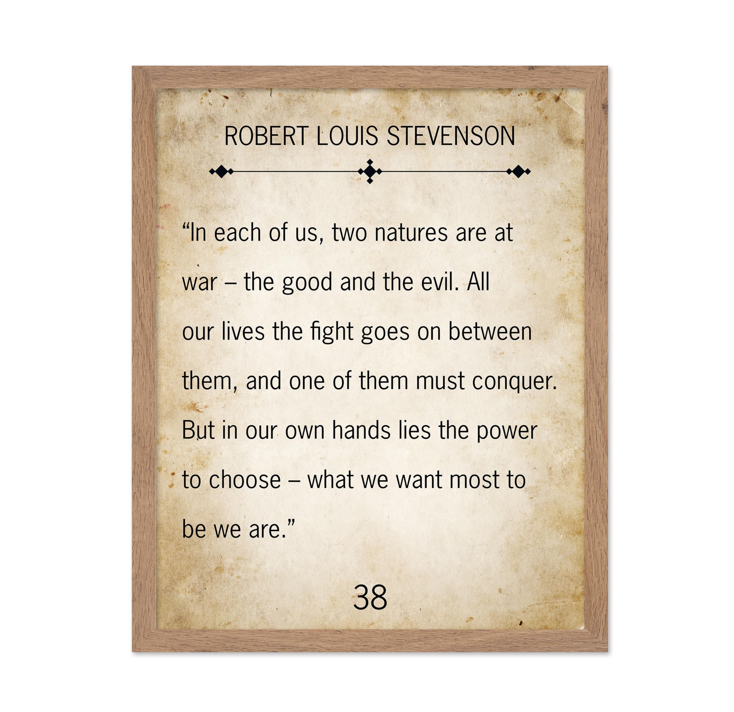 Poster Master Robert Louis Stevenson Poster - The Good and the Evil Print - Recovery Quote Art - Sobriety Gift for Him, Her - Mo