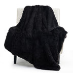 Bedsure Faux Fur Twin Blanket Black - Fuzzy, Fluffy, And Shaggy Faux Fur, Soft And Thick Sherpa, Cozy Warm Decorative Gift, Twin