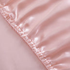 Siinvdabzx 3-Piece Set Satin Full Fitted Sheet & 2 Pillowcase, Blush Pink Silky Soft Fitted Bottom Sheet, Wrinkle Free, Fade Res