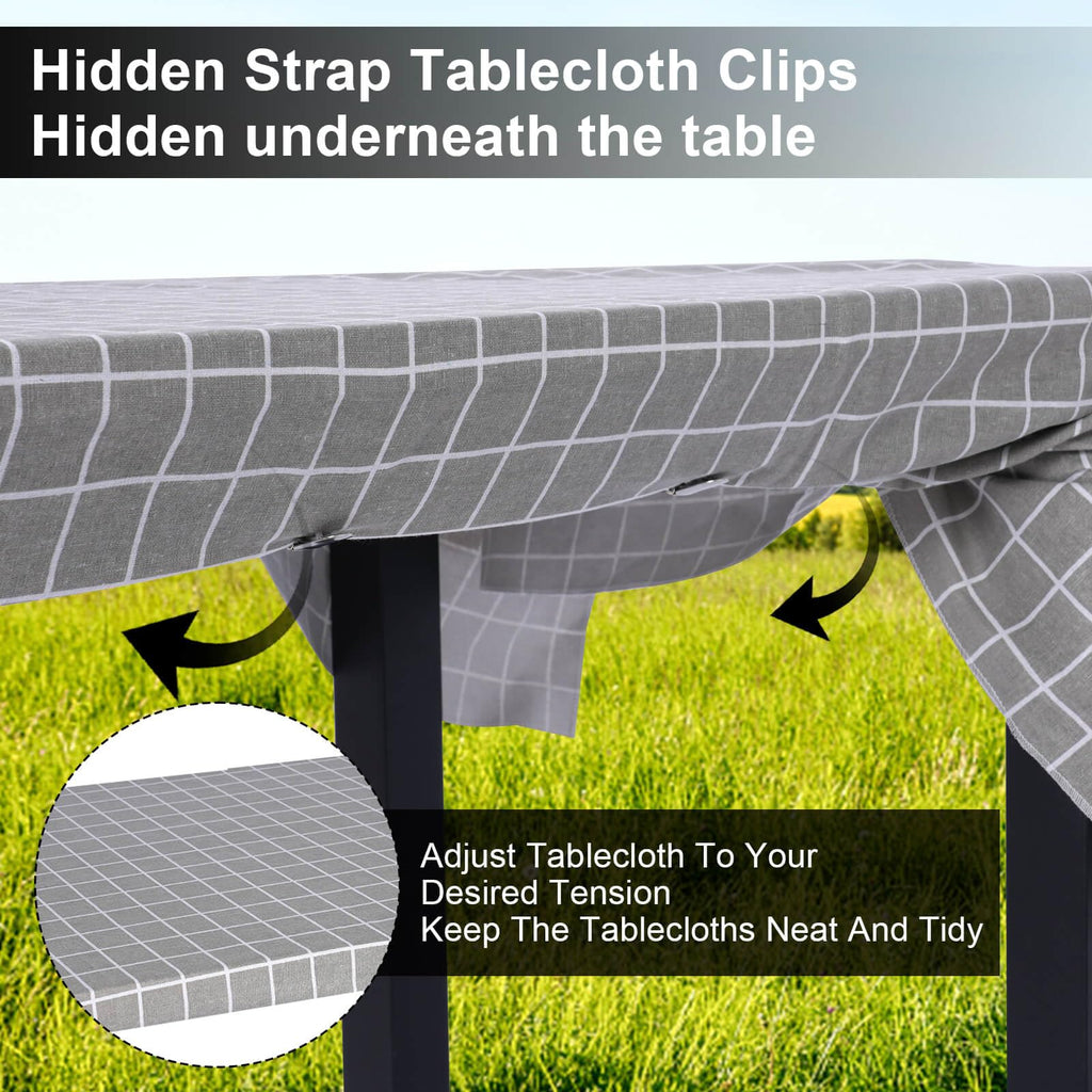 Namubarwa Hidden Strap Tablecloth Clips - Perfect For Picnic Tables And Thick Tables Indoor And Outdoor, Keep Your Tablecloth Se