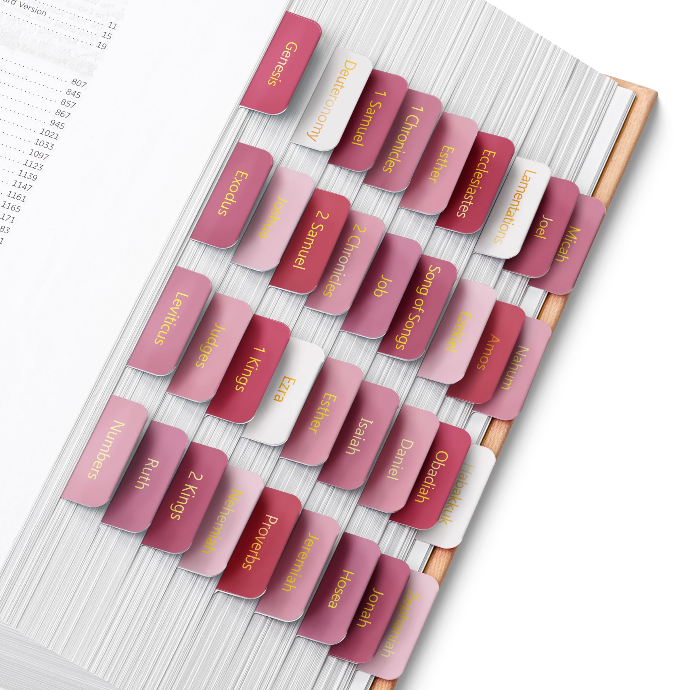 Mr. Pen- Bible Tabs, 75 Tabs, Plum Orchard, Gold Foil Embossed Lettering, Laminated Bible Tabs For Women And Men, Bible Tabs For