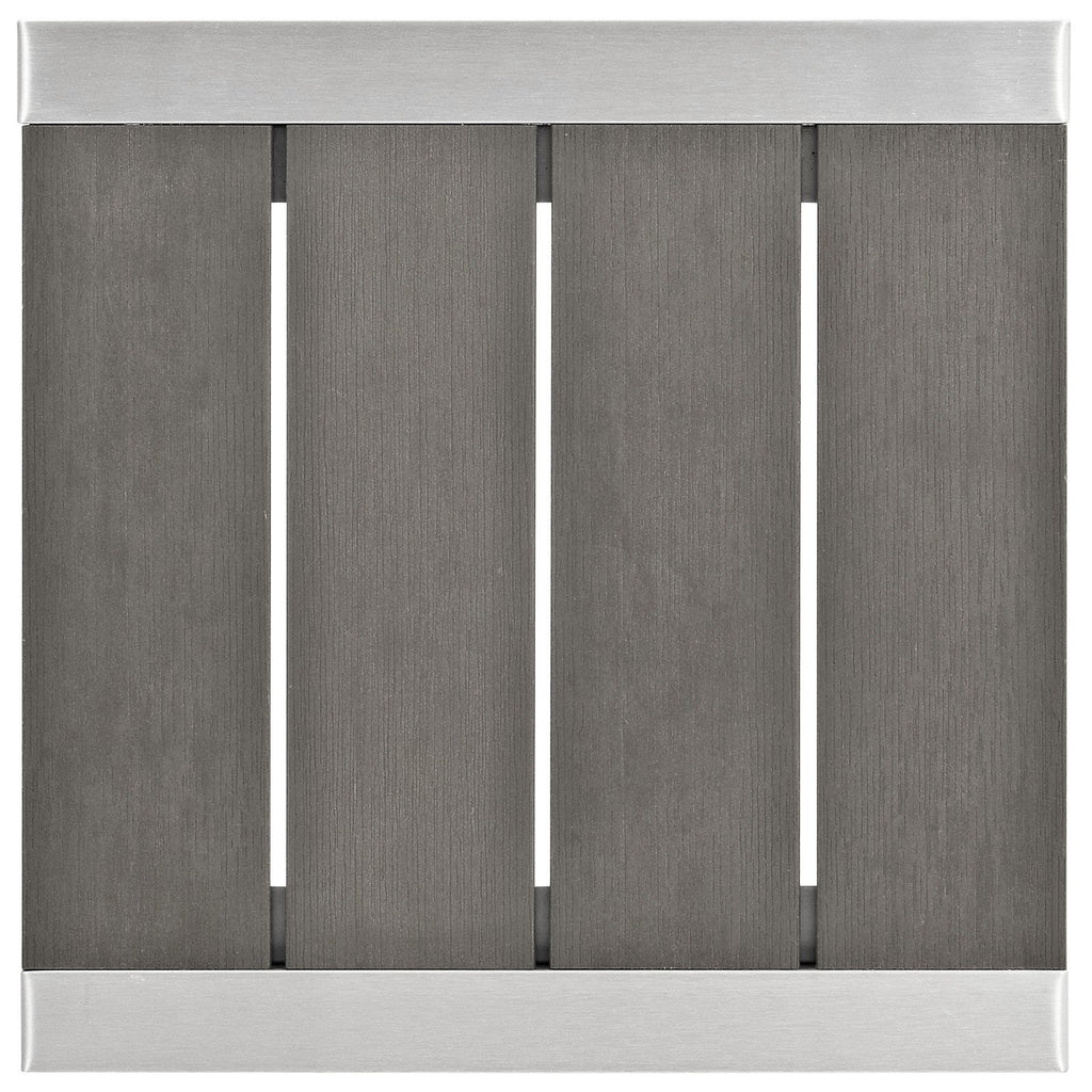 Modway Shore Aluminum Outdoor Patio Side Table In Silver Gray